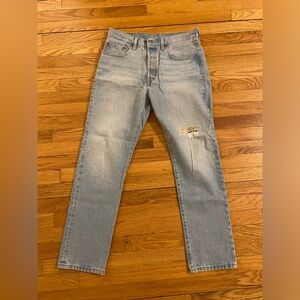 Levi Strauss 501 Jeans 150th Anniversary Edition Light Wash Straight Leg L30 W30